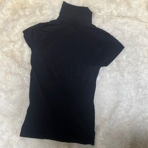 Bebe Black Stretch Turtleneck Top